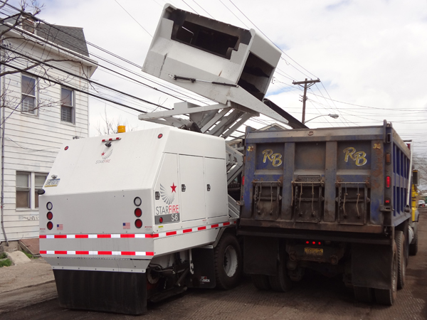 Sweeper Truck Dumping Hopper